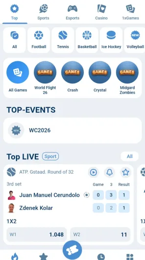 1xBet screenshot