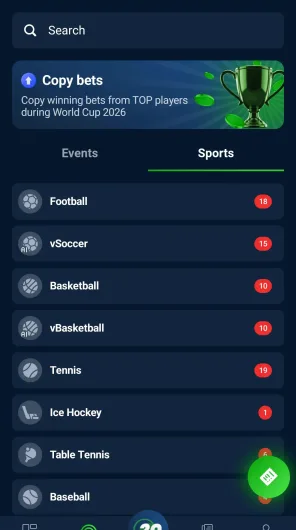20Bet screenshot