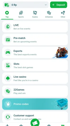 22Bet screenshot