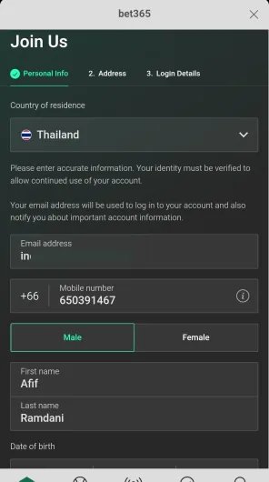 bet365 screenshot