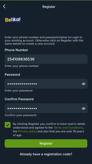 Betika screenshot