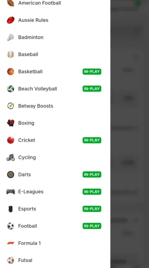 Betway Sport screenshot