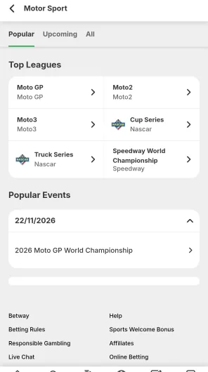 Betway Sport screenshot