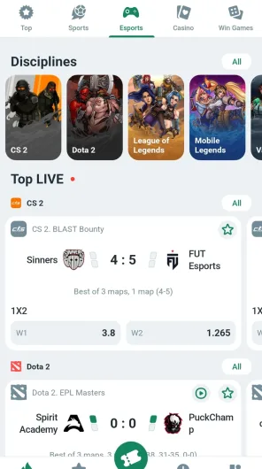 Betwinner screenshot