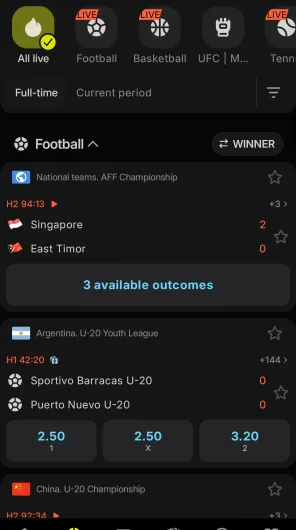 Parimatch screenshot