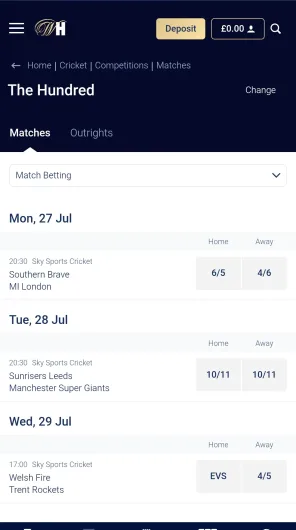 William Hill screenshot