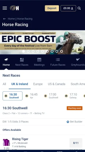 William Hill screenshot