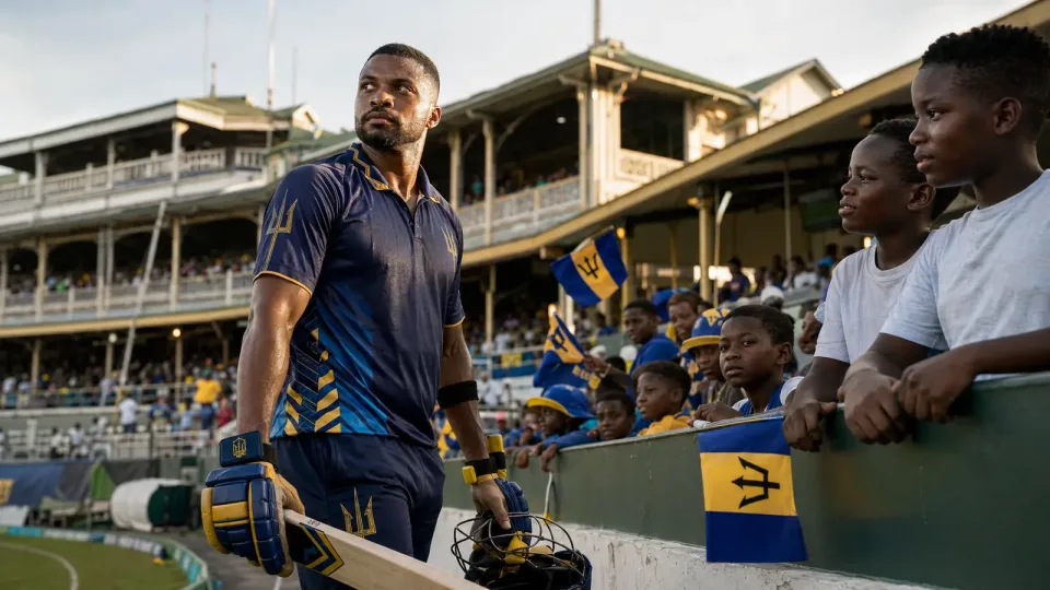Young Tridents fans wave the Barbados flag at Kensington Oval - the "One Barbados" rebrand leaned on exactly this kind of local identity.