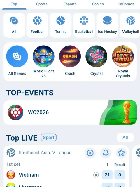 Open 1xBet