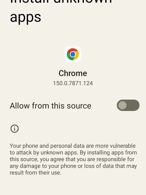 Allow installs from unknown sources