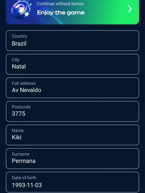 Fill in your personal details