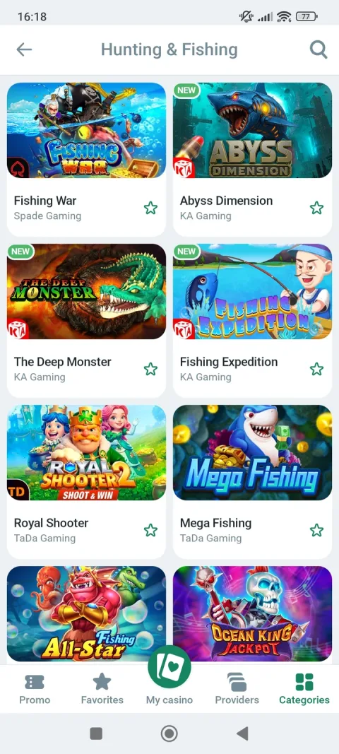 Hunting & Fishing - arcade shooter games, a genre most competitors in this catalog don't carry as its own tab.