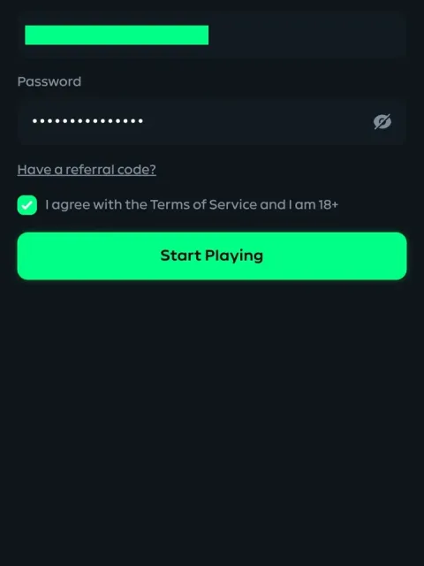 Fill in the Create Account form