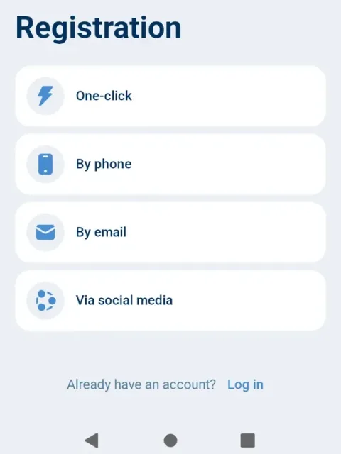Choose a sign-up method