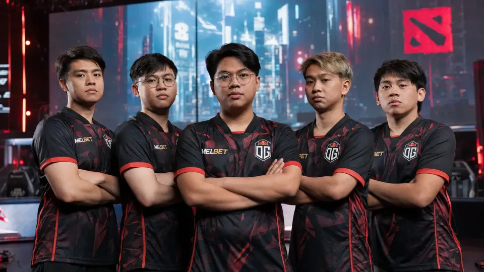 OG's all-Filipino roster in Melbet-branded jerseys ahead of TI 2026.