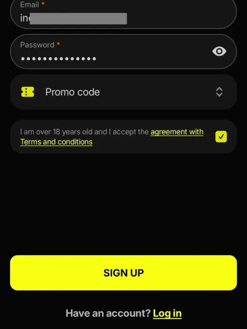 Enter your email and password