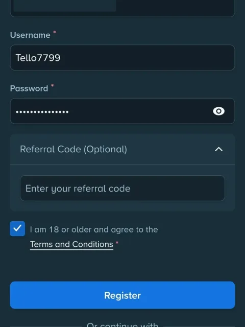 Fill in the Account Details form